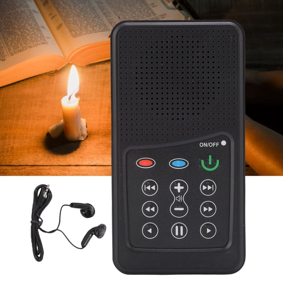 Portable Scripture Player, Solar Powered Portable Electronic Sound Scripture Reader, 8G Capacity, with Earphone, Lanyard, Charging Cable