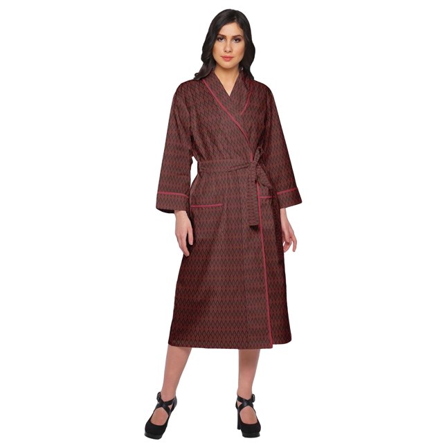 Moomaya Printed Robe For Girls Cotton Bathrobes For Women Wrap Dressing Gown