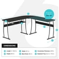 thumbnail image 2 of RIF6 L Shaped Modern Computer Home Office Desk w/ Keyboard Tray, Black, 2 of 3