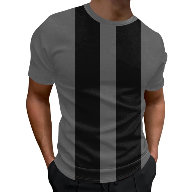 BOBOGOJP T-Shirt Homme Manches Courtes Col Rond Ample Décontracté (Gris,TG)