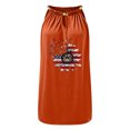 thumbnail image 3 of HKEJIAOI Robe Fleurie pour Femmes Robe d'Anniversaire Robe pour Femme Décontractée Col Rond Été Imprimé Floral Sans Manches Robes Orange Soldes Liquidation, 3 of 3