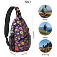 thumbnail image 3 of Donut Lover Candy Cake Doughnut Coffee Lightweight Travel Sling Backpack Multipurpose Durable Small Travel Backpack, 3 of 6
