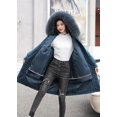 thumbnail image 3 of Ladies long down cotton winter warm jacket coat with detachable plush lining, 3 of 4