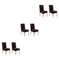 thumbnail image 1 of Youkk 2pcs/set Dirt-proof Velvet Chair Covers - Exquisite Craft Elastic Belt Machine Washable Dining Room Brown 2 pcs 3Set, 1 of 6