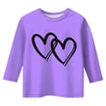 thumbnail image 1 of MEZZALL T-Shirt de Loisirs pour Enfants à Imprimé Cœur, Col Rond, Coupe Ample, Manches 3/4, T-Shirt à Manches Trois-Quarts, Hauts Mignons, 4-5 Ans, 1 of 3