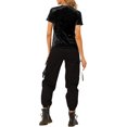thumbnail image 4 of INSPIRE CHIC T-Shirt Décontracté en Velours Noir à Manches Courtes et Col Rond pour Femme, Taille g., 4 of 8