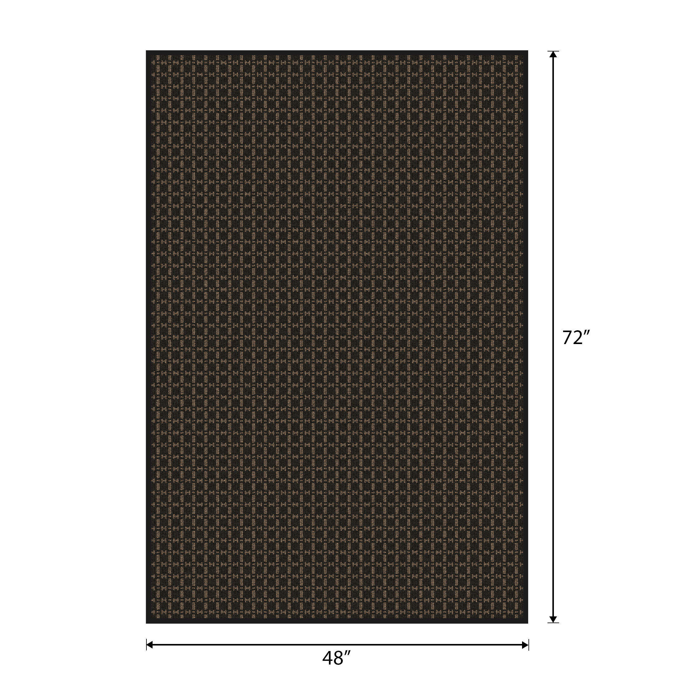 Tapis utilitaire intérieur/extérieur moderne Roomio à motif géométrique noir et brun, 4' x 6', endos en vinyle, facile d’entretien