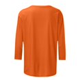 thumbnail image 4 of Birdeem T-Shirt Mode Femme Uni Mi-Longueur Manches 3/4 Blouse Col Rond Hauts Décontractés, 4 of 12