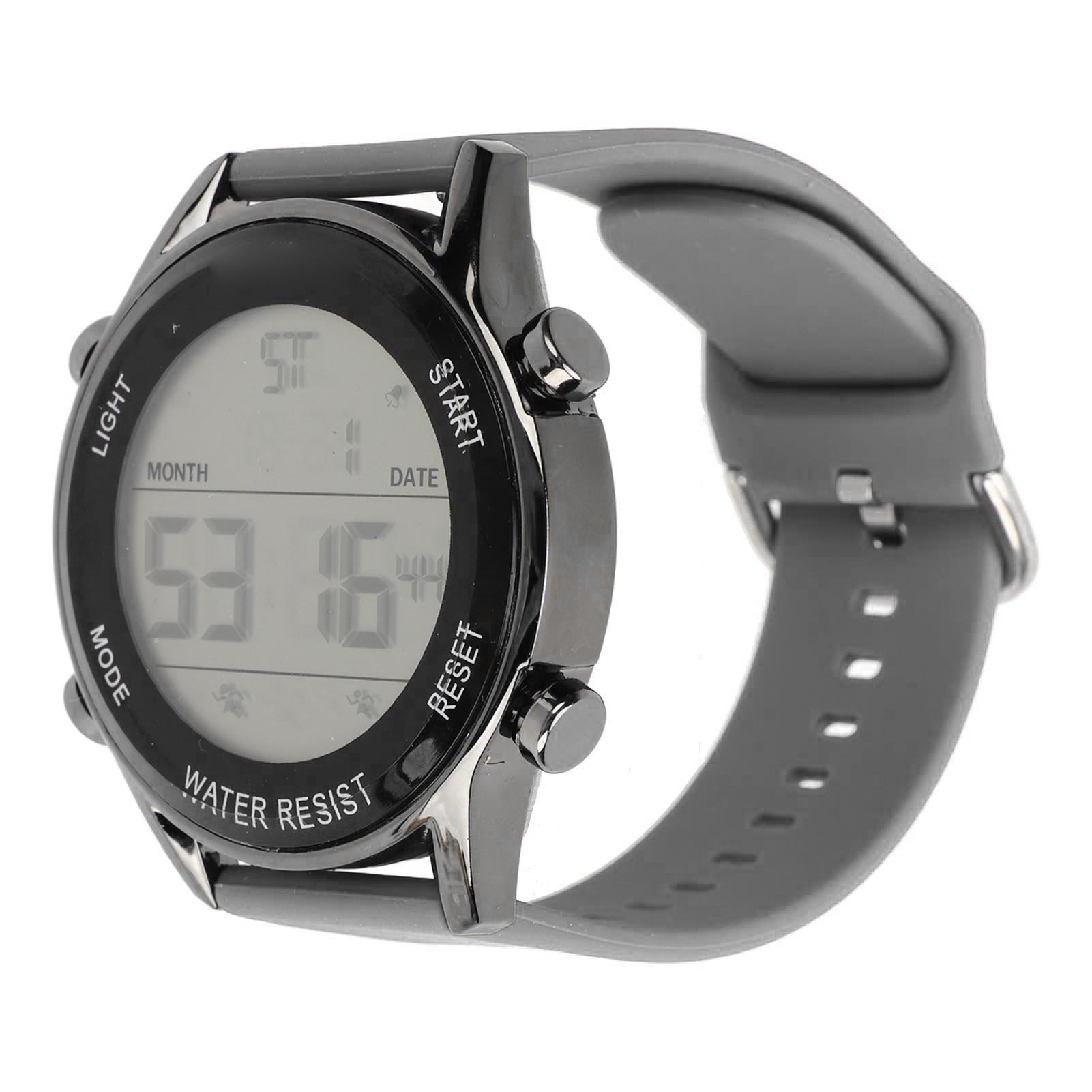 Digital Chronograph Watch, WR50M ABS Plastic Waterproof Luminous Large Screen Outdoor Sports Watch for Men