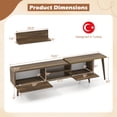 thumbnail image 3 of Gymax TV Stand Rustic Farmhouse Entertainment Center Suits TVs up to 85 Inches, 3 of 10