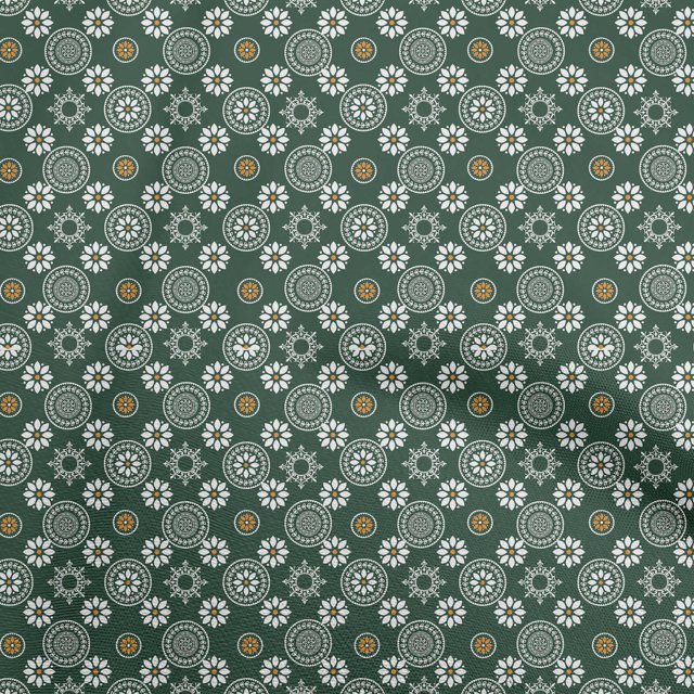 oneOone Cotton Cambric Dark Green Fabric Block Craft Projects Decor Fabric Printed By The Yard 56 Inch Wide