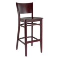 thumbnail image 2 of Tabouret de Bar Hendrix en Acajou Foncé avec Assise en Bois, 2 of 2