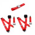 thumbnail image 1 of Chevy Truck 1935-1940 Airplane 3 Point Red Retractable Bench Seat Belt Kit - 3 Belts, 1 of 1