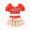 Orange red, variant on Disney Disney Princess Toddler Girl 2pcs Ariel/Rapunzel/Belle Cosplay Puff-sleeve Top And Skirt UPF 50+ Swimsuit