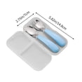 thumbnail image 3 of Blue Blue Stainless Steel Kids Portable Cutlery Set Spoon Fork Learning Utensils #PqqY4, 3 of 6