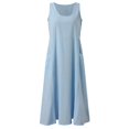 thumbnail image 4 of Robe Salopette 2025 pour Femmes Robes Portefeuille pour Femmes Robe d'Été Décontractée en Denim Robe à Bretelles avec Poches Robe Courte Décontractée Mini-Robe Ajustable, 4 of 5