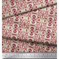 thumbnail image 2 of Soimoi Modal Satin Fabric Damask Ethnic Print Fabric by The Yard 42 Inch Wide, 2 of 3