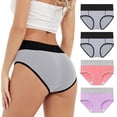 thumbnail image 2 of Timegard Culottes pour Femmes 4 Pcs Grande Taille Taille Mi-Haute Confortables Invisibles Culottes Respirantes Culottes Menstruelles, 2 of 7