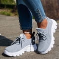 thumbnail image 3 of Womens Chunky Walking Shoes Comfortable Arch Support Orthopedic Woven Non Slip Jogging Work Fashion Sneakers, 3 of 7