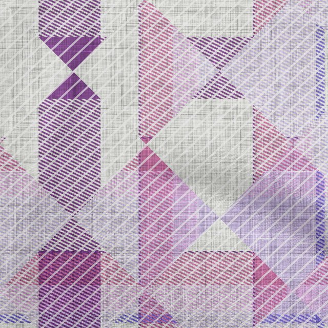 oneOone Cotton Poplin Violet Fabric Check Sewing Material Print Fabric By The Yard 56 Inch Wide