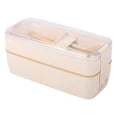thumbnail image 1 of Fridja Clearance Wheatss Straw Lunch Box Transparent Lid Double Layer Plastic Lunch Boxes, 1 of 2