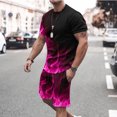 thumbnail image 5 of Hommes Imprimé Manches Courtes Décontracté Plage Manches Courtes Col Rond Blouses & Ensembles, 5 of 5