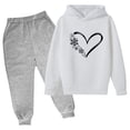 thumbnail image 1 of Dealovy Girls Boys Clothes 2 Piece Spring Outfits Heart Printed Hoodies Sweatpants Valentines Day Sets, 1 of 2