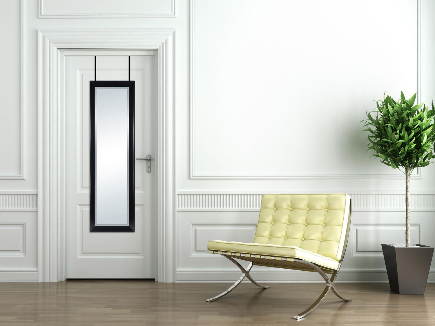 Miroir de porte à suspendre de Hometrends, Noir, Décoration intérieure, 15,5 x 51,3 x 0,7po
