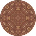 thumbnail image 1 of Ahgly Company Tapis de Zone Rond d'Intérieur Lavable à la Machine, Transitionnel, Rouge Brique de Feu, 5 Pieds Rond, 1 of 7