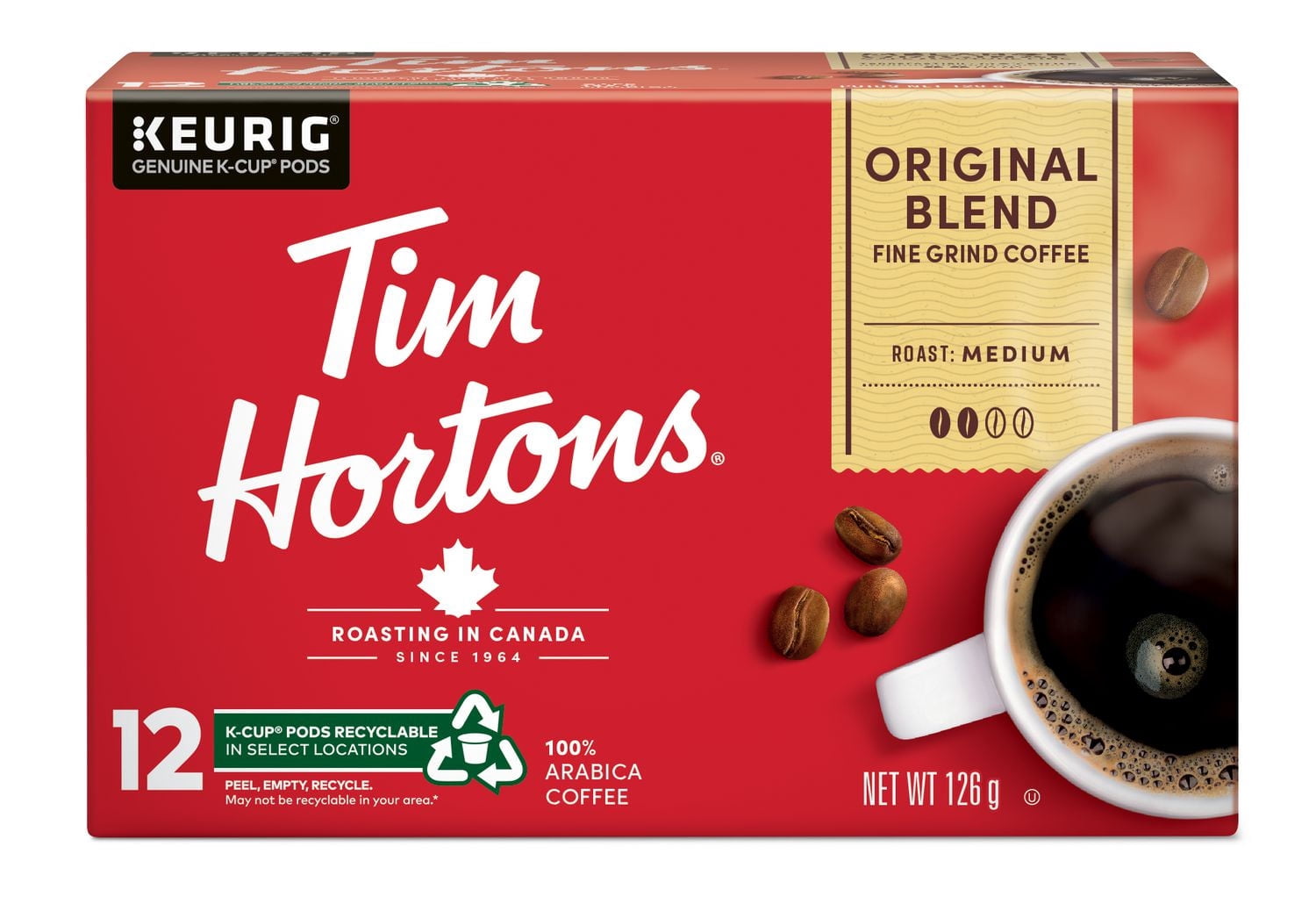 Café Tim Hortons Original Blend, torréfaction moyenne