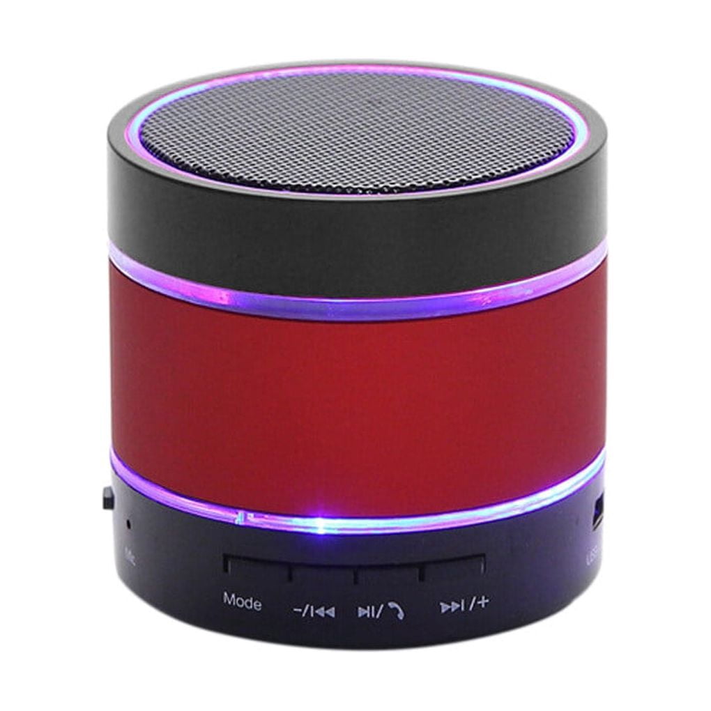 7 Colors LED Light Bluetooth Speaker speaker LED speaker LED Wireless Portable Surround bluetooth speaker Stereo Sound Waterproof Speaker, Red