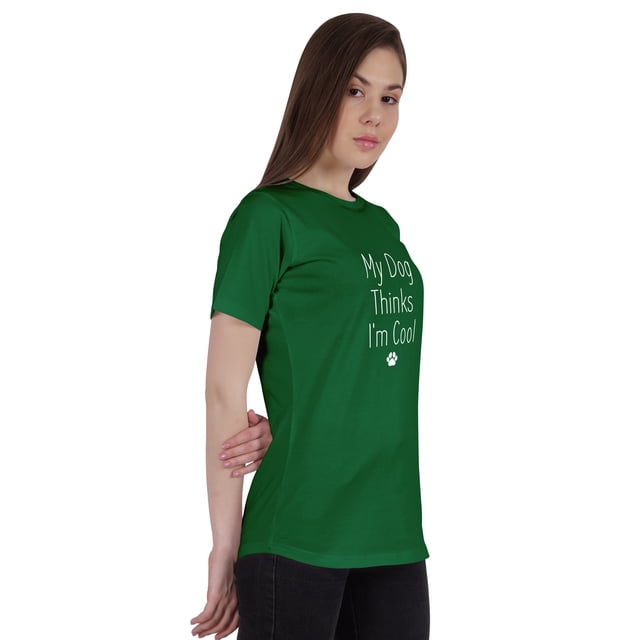 Inkmeso Haut Citation pour Femme Mon Chien Pense Que Je Suis Cool T-Shirt à Imprimé Graphique