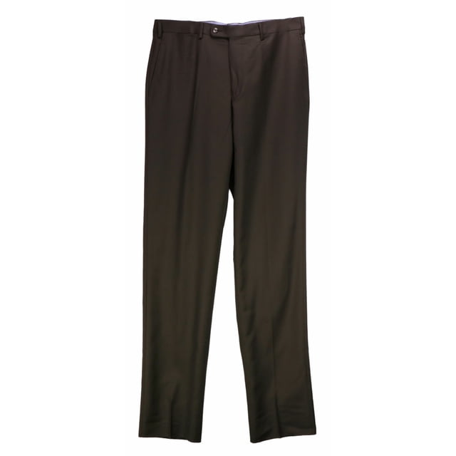 Vigano Men's Military Green Wool Dress Pant - 36 Inches
