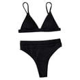 thumbnail image 2 of Qertyioot Women's Swimsuit Set Sexy With Chest Pad Without Underwire Solid Split, 2 of 6