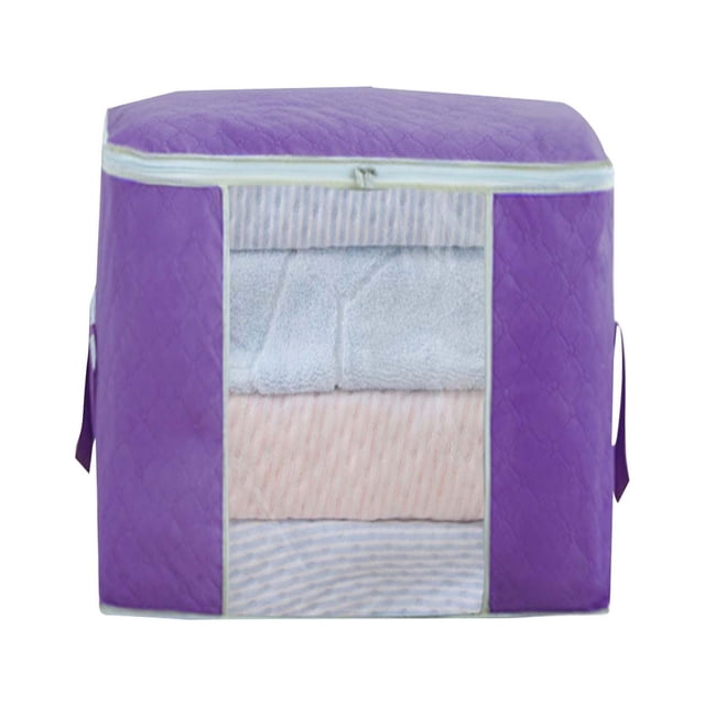 TopLLC Storage Bins Large Capacity Clothes Storage Bag Organizer With Thick Fabric For Comforters Blankets Bedding Foldable With Sturdy Zipper Clear Window Storage Bags