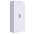 thumbnail image 1 of FM FURNITURE Rio 2-Door Wood Armoire with 1-Cabinet & One Hidden Drawer in White, 1 of 9