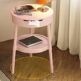 thumbnail image 4 of Multifunctional Side Table with Drawer Storage | Modern Bedside Table & Study Desk for Living Room Bedroom Office | White Pink Beige Green Plastic, 4 of 6