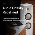 thumbnail image 2 of Fluance Ri91 Reference Stereo Powered Floorstanding Tower Speakers with High Performance AMT Tweeters, 2x6.5" Drivers, 150W Amplifier for Turntable, TV, PC - HDMI, Bluetooth, RCA & Sub Out (Black Ash), 2 of 8