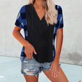thumbnail image 2 of Femmes Casual Prints V Cou Manches Courtes Hoodies Pull avec Poche, 2 of 5
