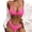 Hot Pink, variant on Ketyyh-chn99 Women's Bikini Swimsuits 2024 Bikini Tops Women's Two Piece Bikini Swimsuit Ribbed Triangle Top Bathing Suits Bikini Sets Hot Pink,L