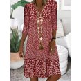 thumbnail image 1 of 2024 Robe Tendance Grande Taille pour Femmes Été Imprimé Manches Courtes Ample Décontractée Robes Femme Élégante Mode Plage Vêtements pour Dames, 1 of 7