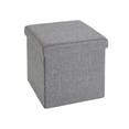 thumbnail image 2 of HOMETRENDS 15 inch Storage Cube Grey Faux Linen, 2 of 6