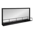 thumbnail image 1 of Kate and Laurel Jackson Large Rustic-Modern Farmhouse Metal Frame Mirror and Shelf, Black 18x40, 1 of 2