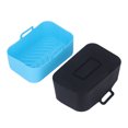 thumbnail image 1 of Lot de 2 accessoires de friteuse de cuisine en silicone anti-adhésif réutilisable panier de rechange pour Ninja DZ201 Foodi 8QT Bleu et noir, 1 of 14