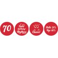 thumbnail image 1 of Darling Souvenir Cheers 70th Birthday Custom Name Stickers 190 Pcs Candy Labels Party Favor-Red, 1 of 1
