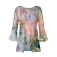 thumbnail image 5 of Blouses pour Femmes, T-shirt Imprimé Mode Manches 3/4 Blouse Col en V Hauts Décontractés, 5 of 5