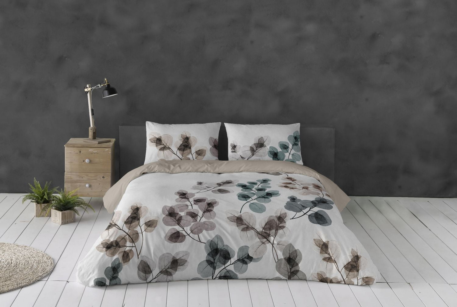 Ensemble de housse de couette Ona 3 pièces de Gouchee Home – Literie réversible en coton à imprimé botanique