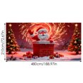 thumbnail image 2 of Liyamei Garage Door Cover Banner Reactive Design With 2 Lighting Modes For Festive Outdoor Fluorescent Glows In Dark With Cartoon Santa Party Xmas Decorat, 2 of 5