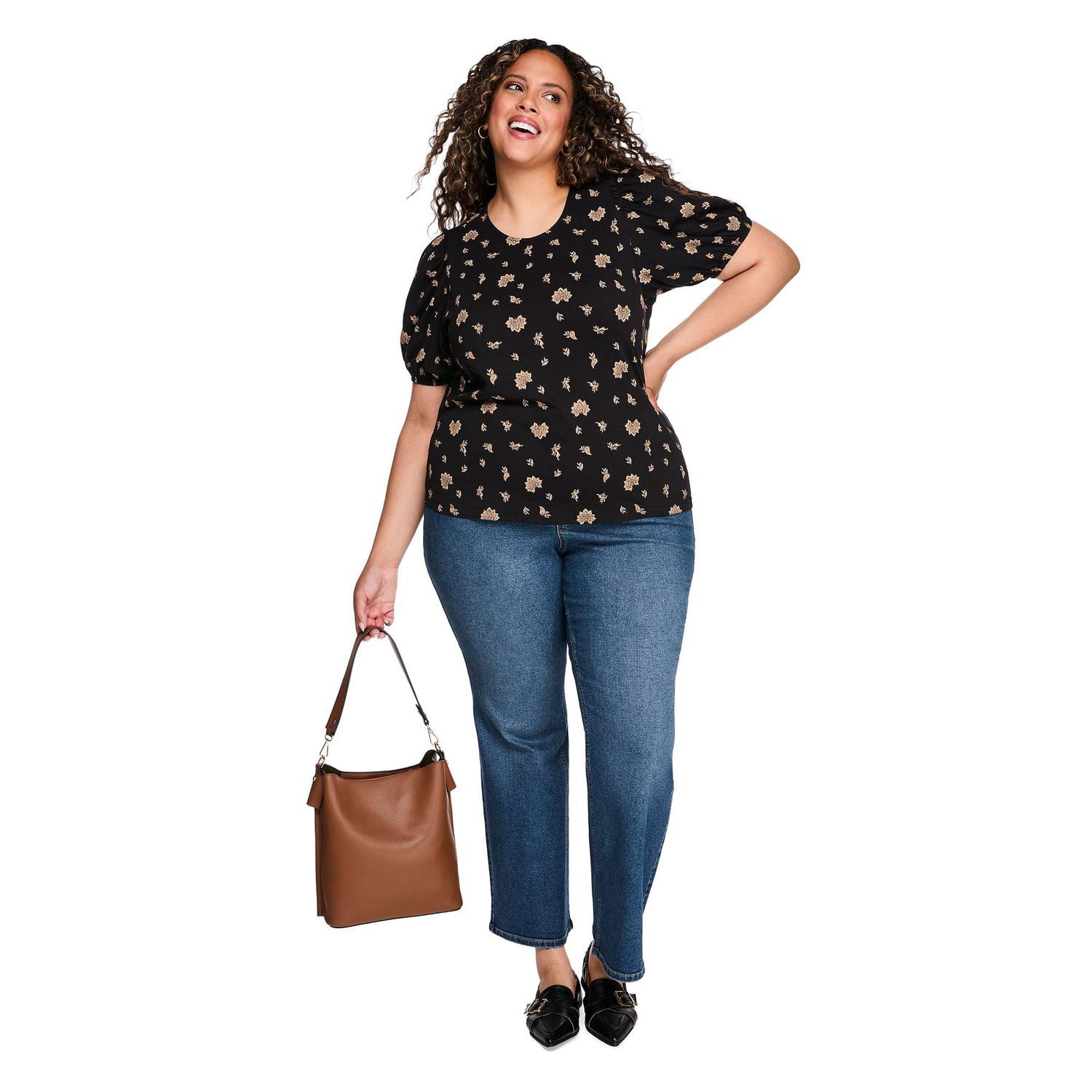 Lane Bryant Women's Plus Puff-Sleeve Top