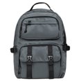 thumbnail image 1 of KAUKKO Vintage Casual polyster and Leather Rucksack Backpack (Nylon Grey), 1 of 5